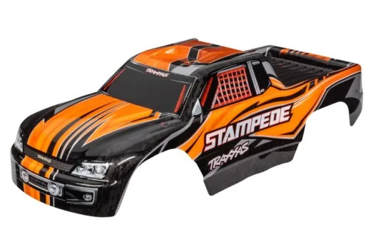 Traxxas Tuning Karosserie in orange mit Aufkleber für Stampede 1/10