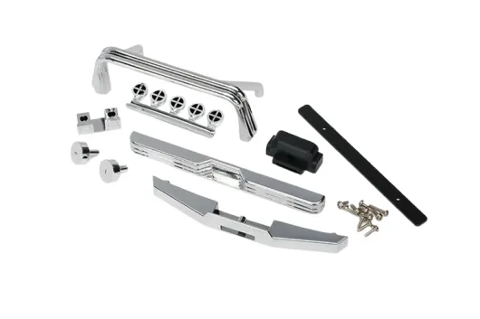 Traxxas Ersatzteile Bumper mit Überrollbügel in chrom und Winde für Bigfoot 1/10