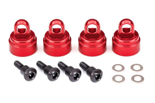 Traxxas Tuning Ultra-Dämpferkappen aus Aluminium in rot 4Stück für Bandit, Bigfoot, Rustler, Slash, Stampede 1/10 und Mini-Maxx 1/16