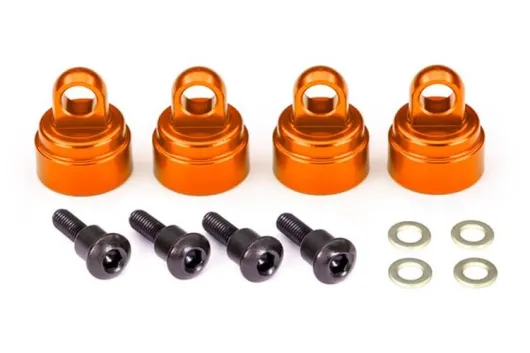 Traxxas Tuning Ultra-Dämpferkappen aus Aluminium in orange 4Stück für Bandit, Bigfoot, Rustler, Slash, Stampede 1/10 und Mini-Maxx 1/16