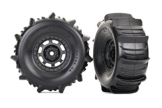 Traxxas Tuning Paddle Reifen auf Desert Racer Felgen in schwarz 2Stück für Unlimited Desert Racer 1/7