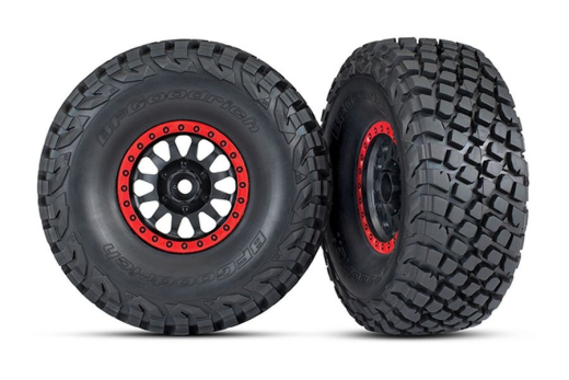 Traxxas Tuning BFGoodrich Baja KR3 Reifen auf Felgen in schwarz rot 2Stück für Unlimited Desert Racer 1/7