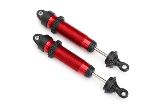 Traxxas Tuning GTR Dämpfer aus Aluminium in rot 134mm vorne mit Gewinde 2Stück für Unlimited Desert Racer 1/7