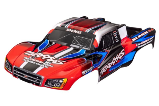 Traxxas Tuning Karosserie in rot blau mit Aufkleber für Slash 1/10
