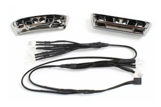 Traxxas Zubehör LED Licht mit Bumper in chrom vorne hinten (benötigt TRX7286A Netzteil) für E-Revo 1/16