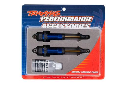 Traxxas Tuning GTR Dämpfer XXL in blau mit Teflon und TiN beschichtet 2Stück für Ford Raptor, Rustler, Slash und Stampede 1/10