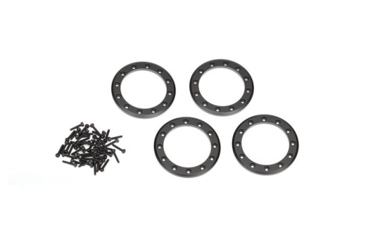 Traxxas Tuning Beadlock-Ring 1,9 aus Aluminium in schwarz 4Stück mit Schrauben (für Method 105 Felgen) für TRX-4 1/10