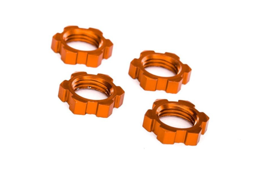 Traxxas Tuning Radmuttern verzahnt aus Aluminium in orange 17mm 4Stück für X-Maxx 1/7