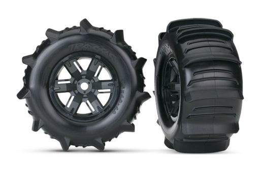 Traxxas Tuning Paddle Reifen auf X-Maxx Felgen in schwarz 2Stück für X-Maxx 1/7