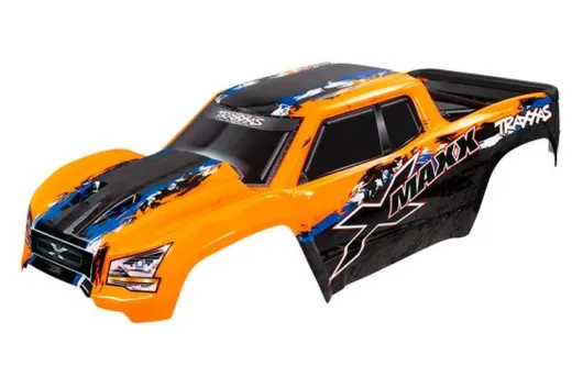 Traxxas Tuning Karosserie in orange mit Aufkleber für X-Maxx 1/7