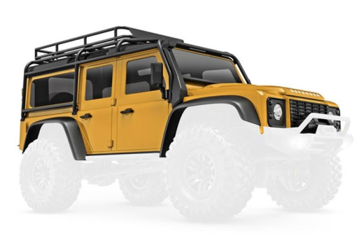 Traxxas Tuning Karosserie Defender in tan mit Anbauteilen für TRX-4M 1/18 