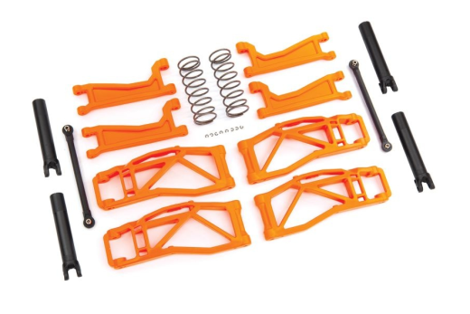 Traxxas Tuning Querlenker-Set in orange mit Spurstangen, Halbwellen und Federn (Radstand 352mm) für MAXX 1/10