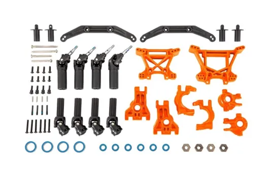 Traxxas Tuning Extreme Heavy Duty Aufhängungs-Set Komplett in orange für Ford Fiesta, Raptor, Rustler, Slash und Stampede 1/10