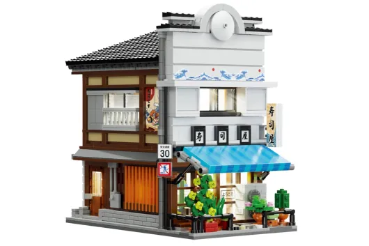 CaDA Klemmbausteine Gebäude Japanischer Sushi Shop - 1665 Teile
