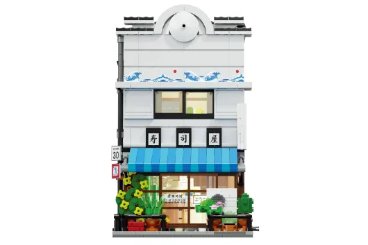 CaDA Klemmbausteine Gebäude Japanischer Sushi Shop - 1665 Teile