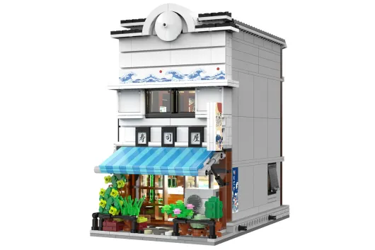 CaDA Klemmbausteine Gebäude Japanischer Sushi Shop - 1665 Teile
