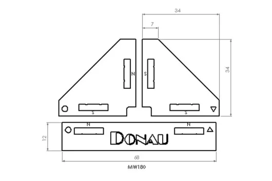 Modellbau Winkelset magnetisch 180°