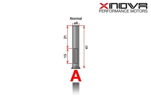 Xnova Ersatzteil Shaft/Welle für Brushless Motor 4035 Type A 6mm Welle mit 41mm Länge