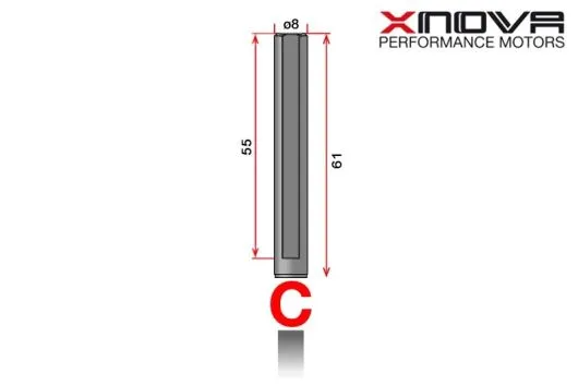 Xnova Ersatzteil Shaft/Welle für Brushless Motor 4525 Type C 8mm Welle mit 61mm Länge