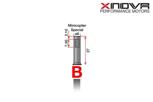Xnova Ersatzteil Shaft/Welle für Brushless Motor 4035 Type B 6mm Welle mit 27mm Länge