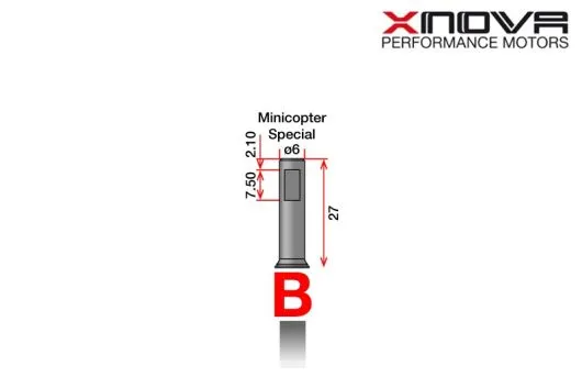 Xnova Ersatzteil Shaft/Welle für Brushless Motor 4535 Type B 6mm Welle mit 27mm Länge