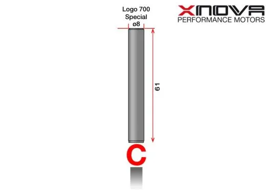 Xnova Ersatzteil Shaft/Welle für Brushless Motor 4535 Type C 8mm Welle mit 61mm Länge