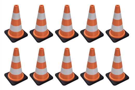 RC Scalezubehör 1/10 Verkehrskegel (Warnkegel) orange/weiß 4,5x4,5x7,3cm 10Stück