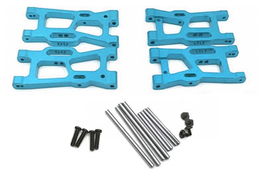 MBW RC CAR Tuningteile für RC Auto Mini Cito und DF Z06 Buggy Querlenker unten vorne und hinten aus Aluminium in blau