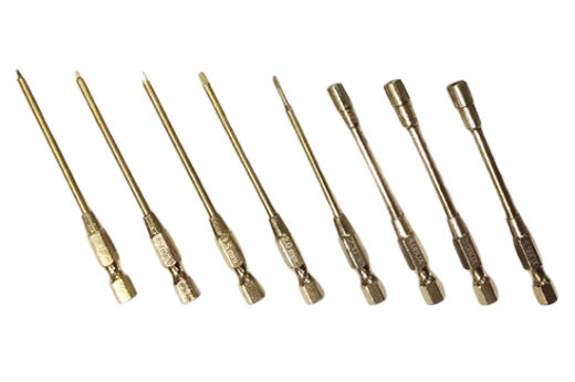 Werkzeugeinsätze BIT´s Titannitrid 0,05 1,3mm, 1,5mm 2,0mm, Kreuz und Nuss 