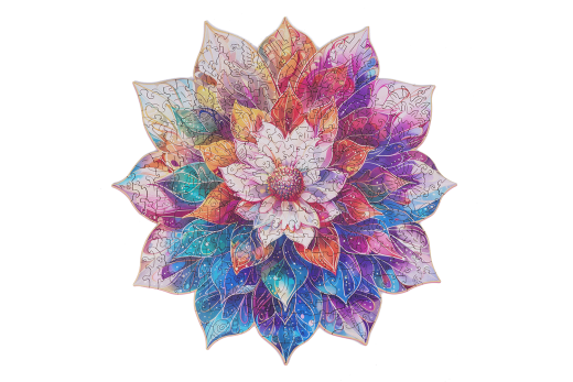 Lasercut Holz Puzzle Mystic Mandala Blume - 200 Teile