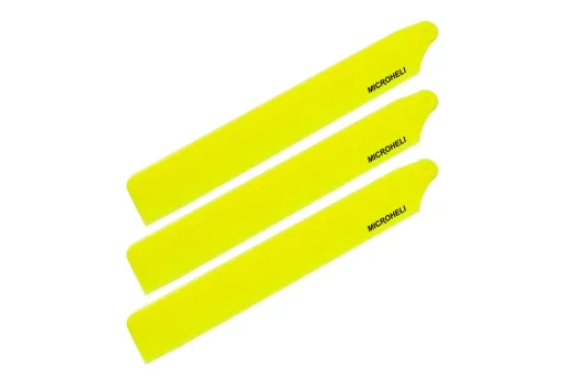 Microheli Hauptrotorblätter 3Blatt Satz aus Kunststoff in Gelb für OMPHobby M1 EVO