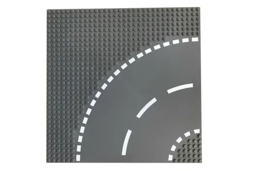 Grundplatte Straße Kurve 32x32 Noppen, ca. 25,5x25,5cm
