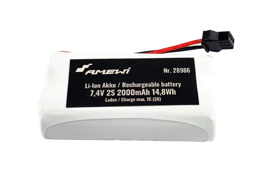 Amewi Li-Ion Akku 2S 7,4V 2000mAh HBX 3-Pin zum Beispiel für Amewi Mercedes-Benz Unimog 1:12