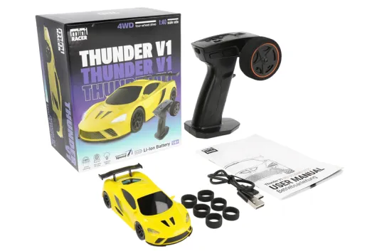 MODSTER RC Auto Mini Racer Thunder V1 in gelb 1:40 2,4GHz RTR
