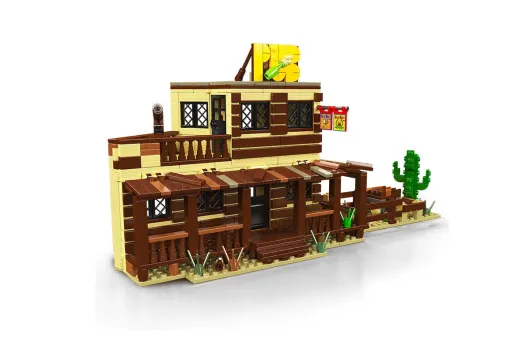 MouldKing Klemmbausteine Wild West Saloon mit Hühnerstall - 800 Teile