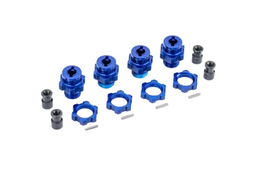 Traxxas Tuning Radmitnehmer 17mm mit Muttern in Blau für TRX9080 für Jato, Rustler, Slash und Stampede 1/10
