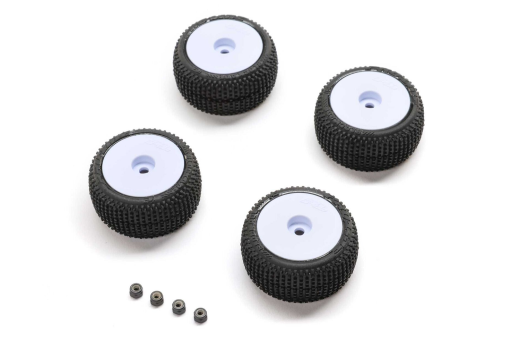 Proline Ersatzteile Reifen Set mit Felgen in Weiß für Losi Micro-T Stadium Truck 1/28