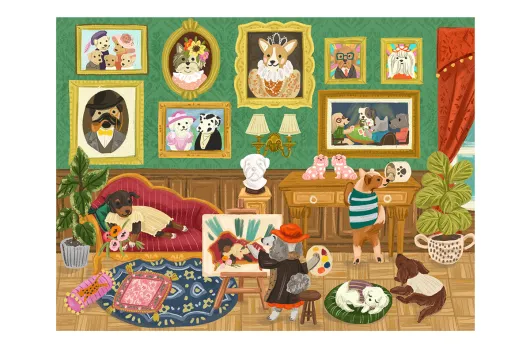 Lasercut Puzzle Hunde Kunst Gallerie - 1000 Teile