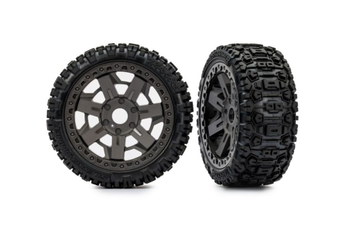 Traxxas Ersatzteile Sledgehammer Reifen auf 3.0 Felgen in Grau 2Stück für Jato 1/8