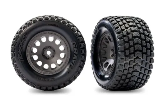 Traxxas Tuning Gravix Reifen auf Felgen in Grau 2Stück für MINI-XRT 1/16