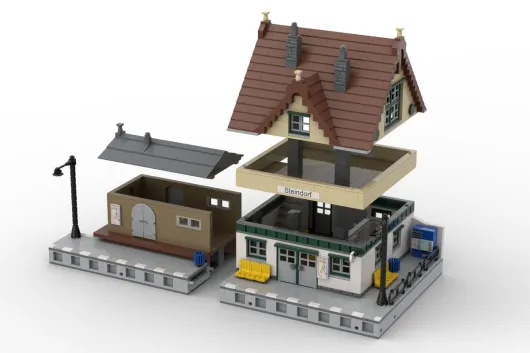 STS Klemmbausteine Modularer Kleinstadt Bahnhof Steindorf - 1963 Teile