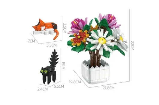 Jie Star Klemmbausteine Blumen Chrysantheme Topfpflanze - 900 Teile