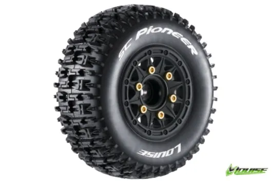 Louise Reifen SC-Pioneer soft auf Felge in schwarz 12-14-17mm 2Stück für Traxxas Raptor 1/10