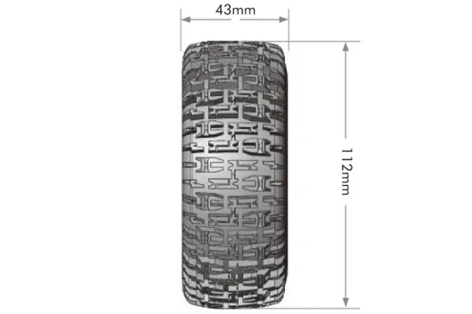 Louise Reifen SC-Pioneer soft auf Felge in schwarz 12-14-17mm 2Stück für Traxxas Raptor 1/10