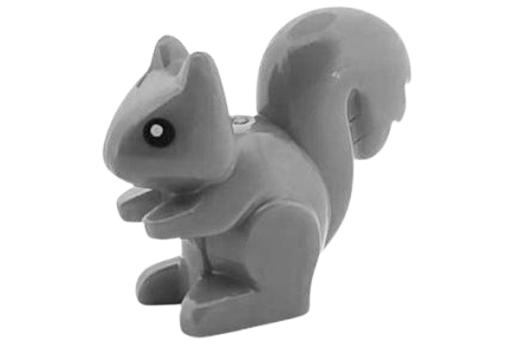 Klemmbausteine Tier Eichhörnchen essend in grau