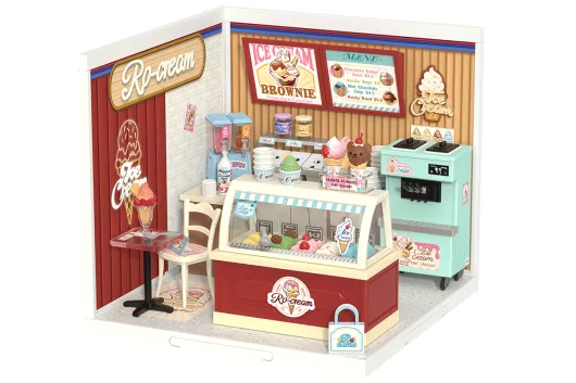 Lasercut Kunststoff Bausatz Standmodell DIY Miniature Haus Super Creator Serie Geschmackvolles Eis - 144 Teile