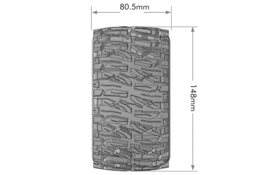 Louise Reifen MT-Mallet MFT soft auf Felge in schwarz 17mm 2Stück für Traxxas MAXX und Sledge 1/10