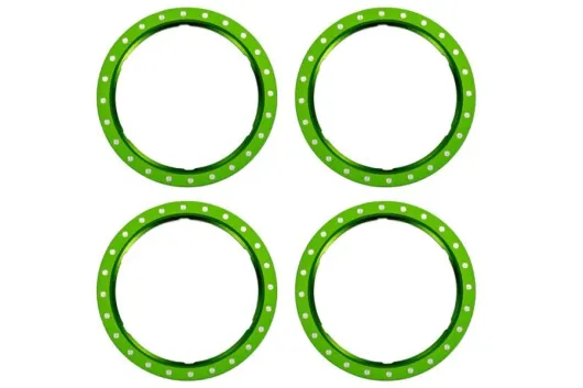 Traxxas Tuning Pro Scale Beadlock Ringe aus Aluminium in Grün 4Stück für Maxx-Slash 1/8 und UDR 1/7