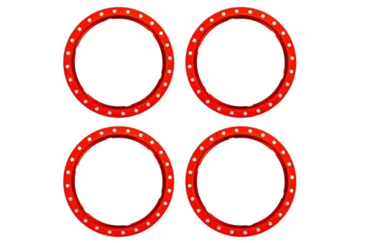 Traxxas Tuning Pro Scale Beadlock Ringe aus Aluminium in Rot 4Stück für Maxx-Slash 1/8 und UDR 1/7