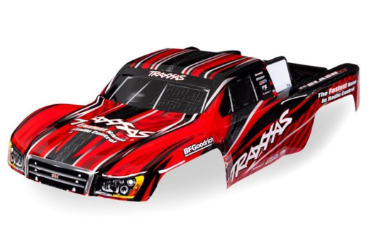 Traxxas Tuning Karosserie in Rot Schwarz mit Aufkleber für Slash 4x4 1/16